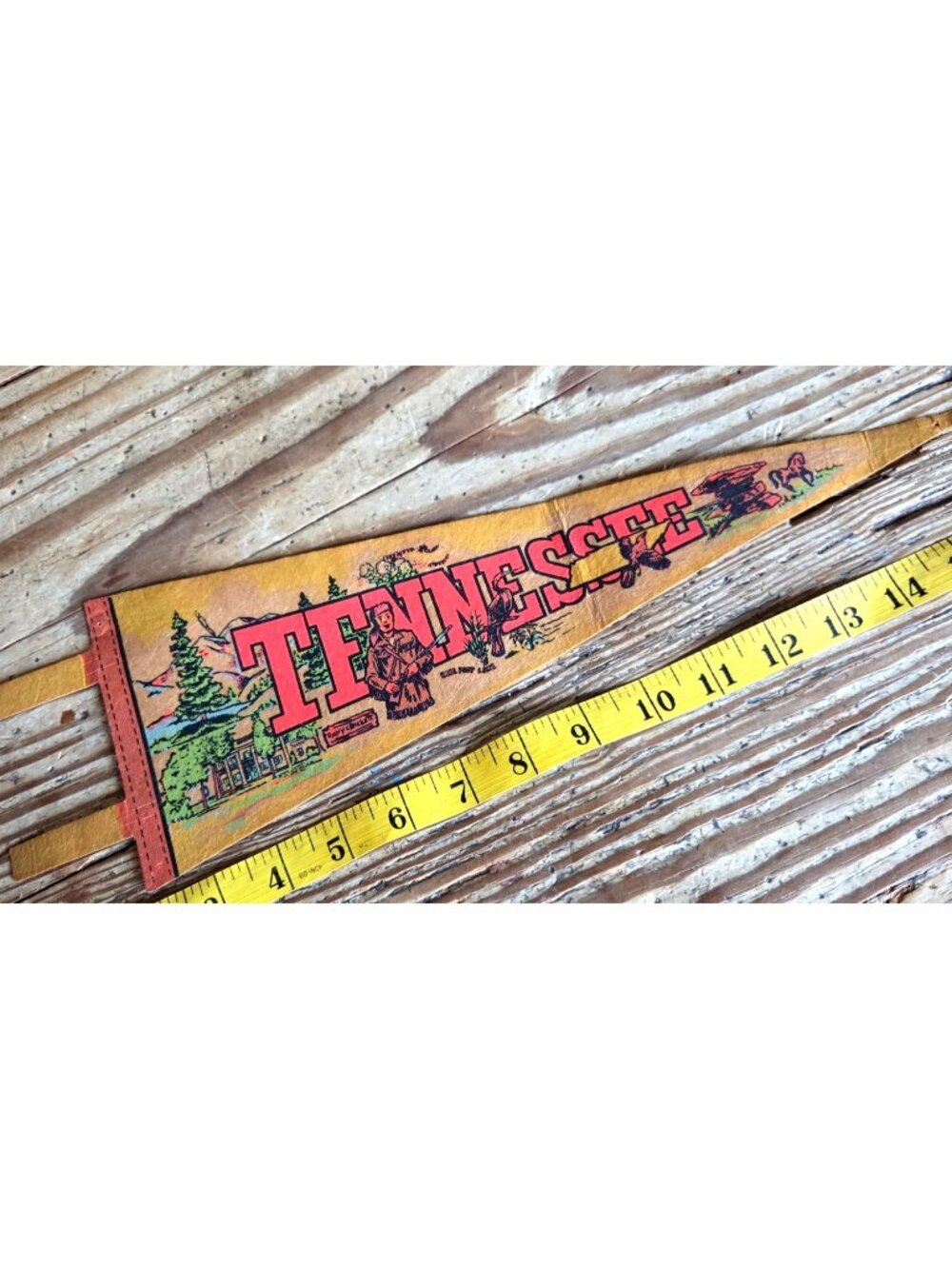 VTG Tennessee Souvenir Felt Pennant 14" With Scenic Illustrations retro